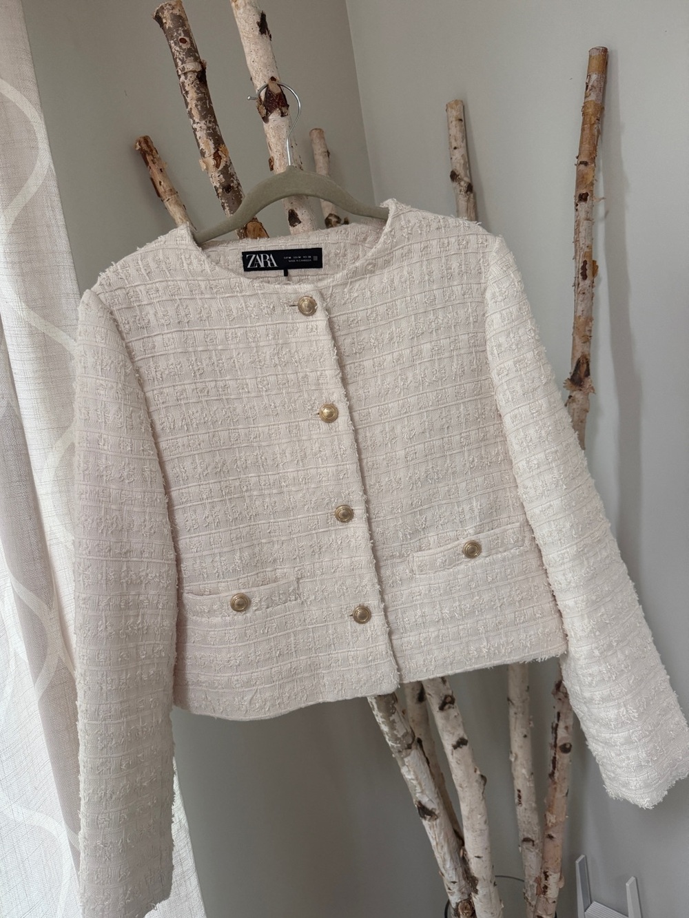 Zara Cropped Button Jacket